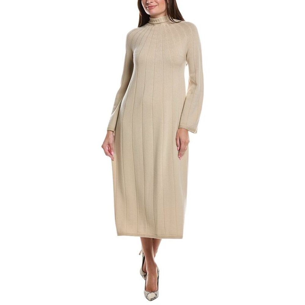 Max Mara Womens  Cile Knit Wool Dress, Tan